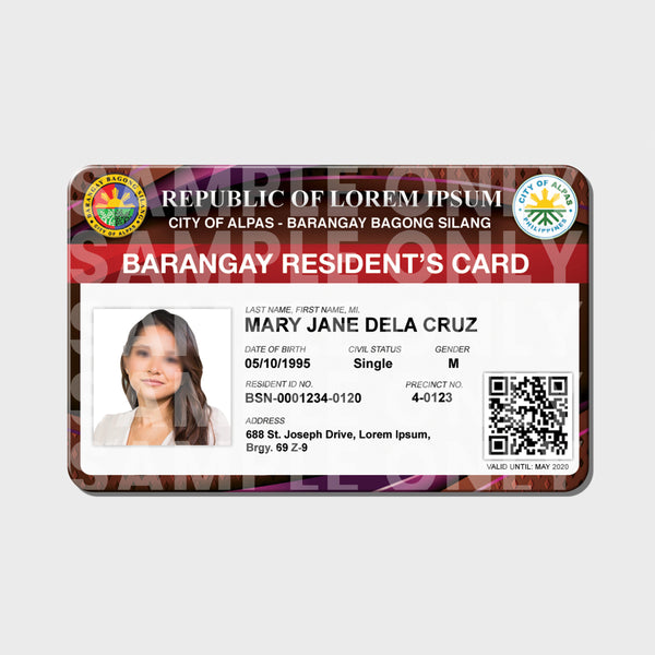 BARANGAY ID CARD TEMPLATE 2 – Competitive Card Solutions Phils Inc