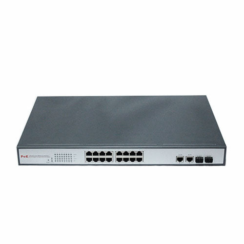 TigerVision 18-Port PoE Switch with 16 PoE Ports 2 Gigabit Combo Ports
