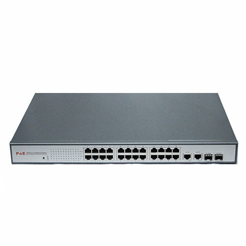 TigerVision 26-Port PoE Switch with 24 PoE Ports and 2 Gigabit Combo Ports